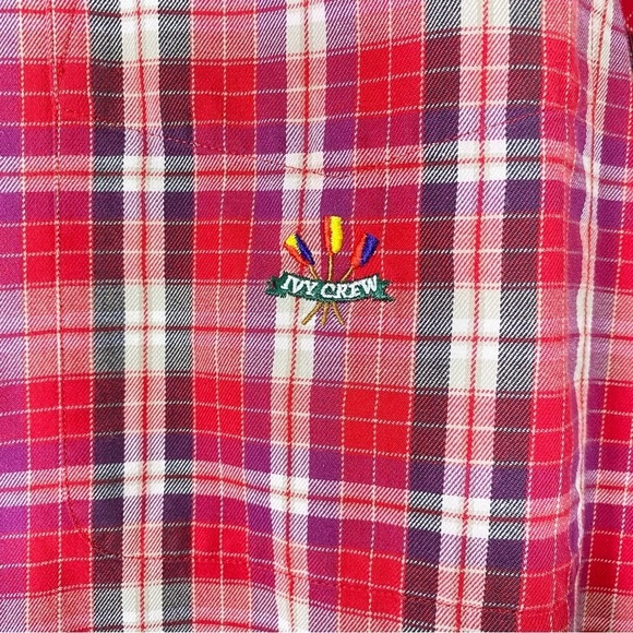 IVY CREW men's size XL CLASSIC red plaid long sleeve button down shirt - Picture 2 of 5